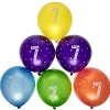 Kids Card Factory Latex Rainbow 7th Birthday Balloons - Pack of 6
