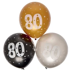New Latex 80th Birthday Balloons - Pack of 6 80Th Birthday|Birthday Party