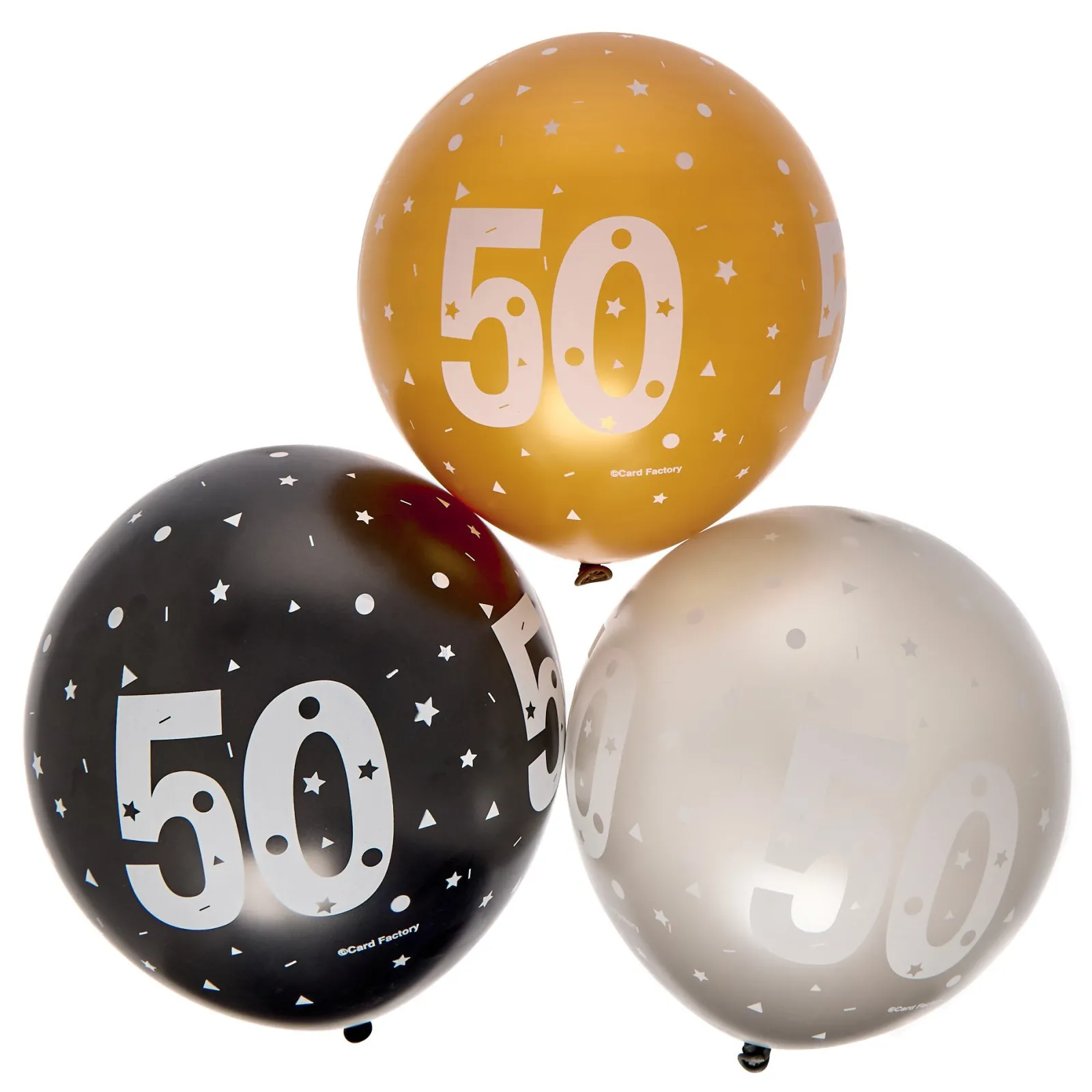 Card Factory Latex 50th Birthday Balloons - Pack of 6