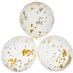 New Latex White & Gold Confetti Balloons - Pack of 6 Kids Balloons For Kids|Balloons For Him