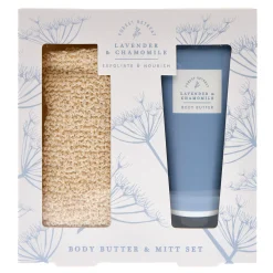Online Lavender & Chamomile Exfoliate & Nourish Body Butter & Mitt Set Gift Sets|Beauty Gifts