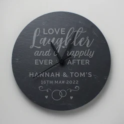 Card Factory Love & Laughter Personalised Slate Hanging Clock