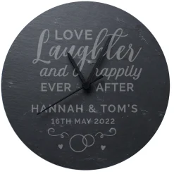 Card Factory Love & Laughter Personalised Slate Hanging Clock