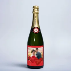 Best Luxury Personalised Champagne - Photo Red Love Hearts Photo Gifts|Anniversary Gifts