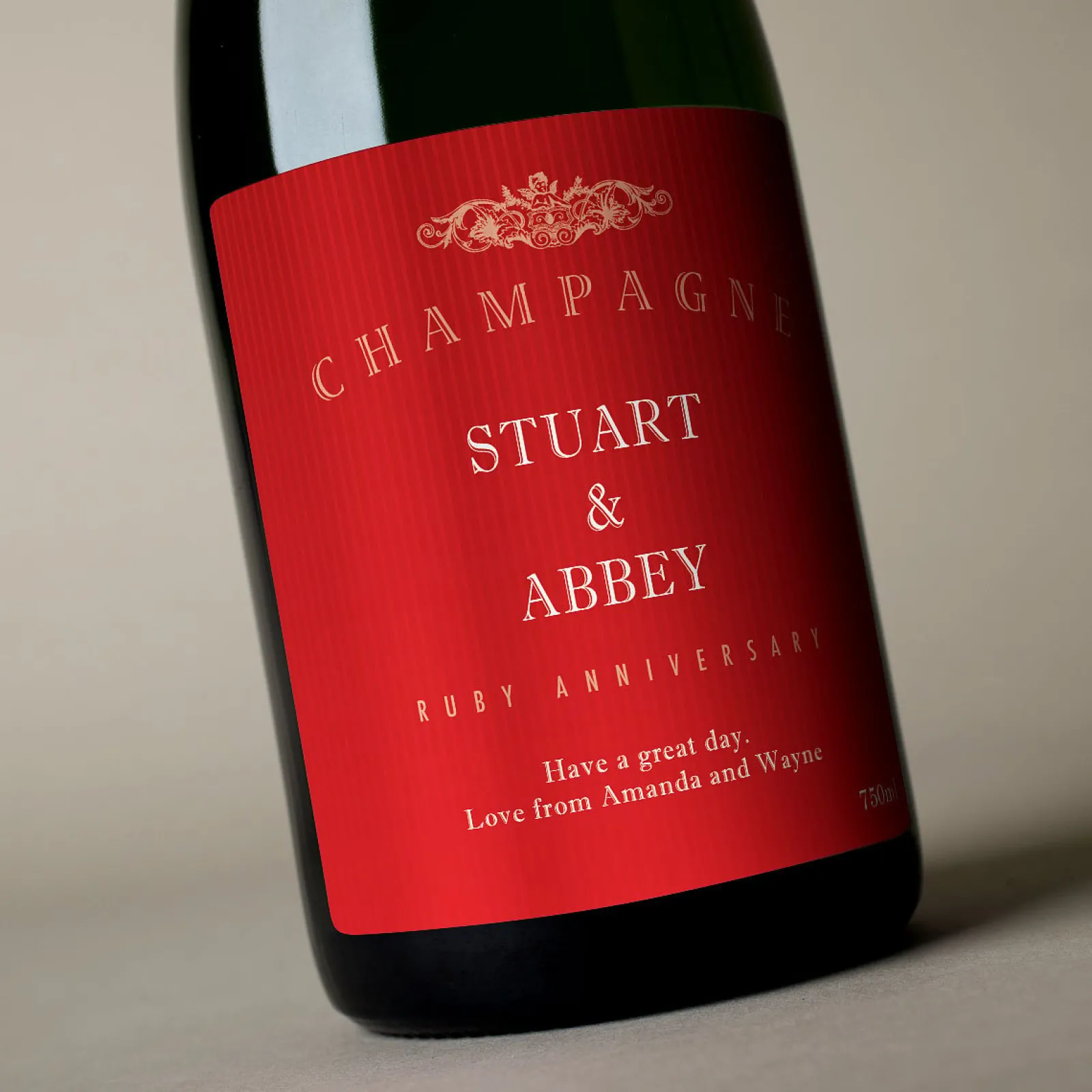 Online Luxury Personalised Champagne - Ruby Anniversary Anniversary Gifts|Gifts For Couples