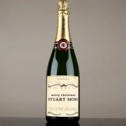 Card Factory Luxury Personalised Champagne - Christmas Holly