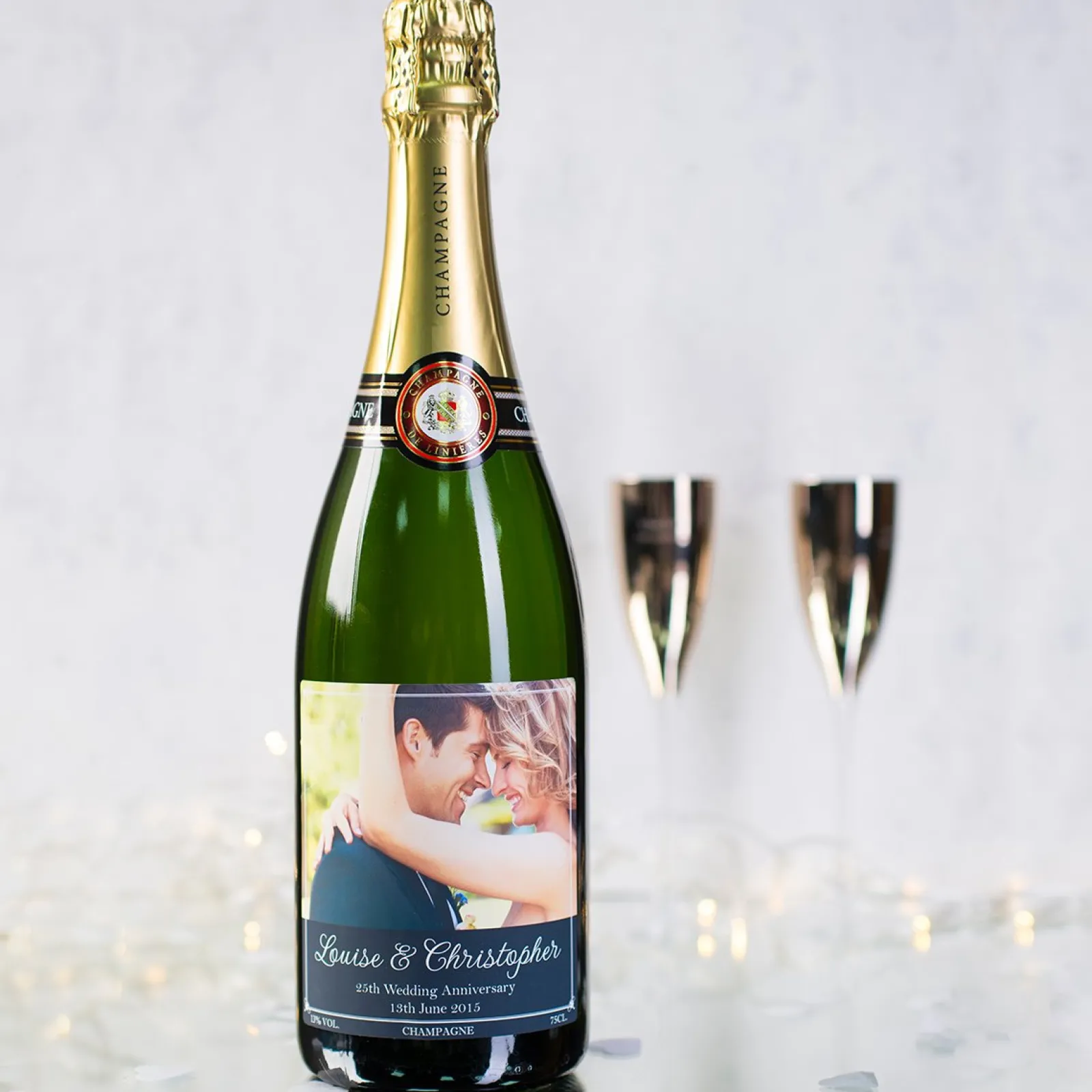 Card Factory Luxury Photo Upload Champagne - Wedding Anniversary