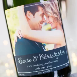 Card Factory Luxury Photo Upload Champagne - Wedding Anniversary