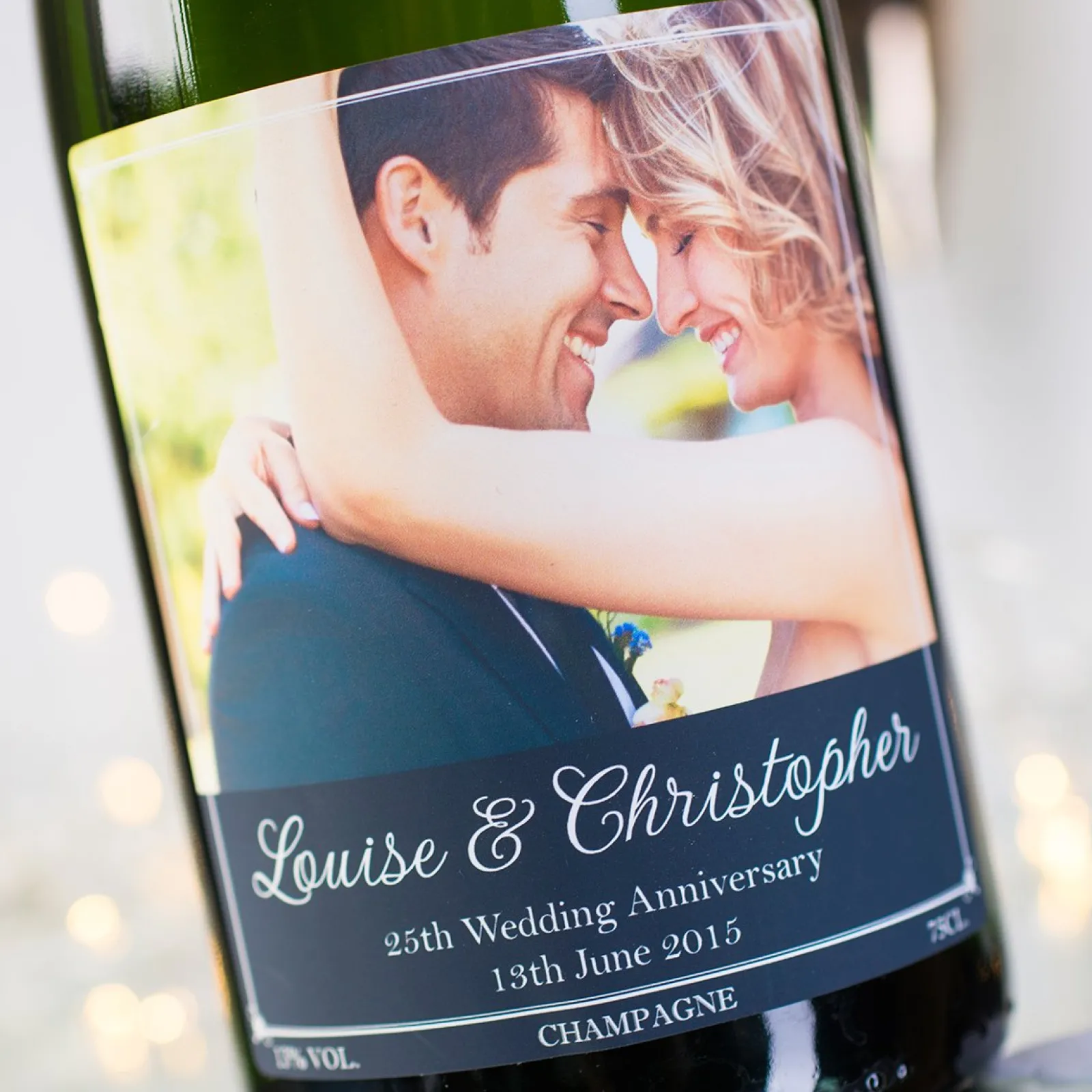 Card Factory Luxury Photo Upload Champagne - Wedding Anniversary