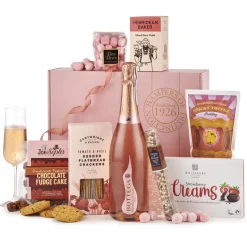 Clearance Luxury Rose Prosecco Gift Box Hamper Food & Drink Hampers|Christmas Gifts