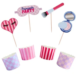 Card Factory Make Up Food Picks & Food Cup Set - Pack of 12