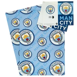 Best Manchester City FC Gift Wrap - 2 Sheets & 2 Tags Kids Gift Wrap For Kids|Gift Wrap For Him