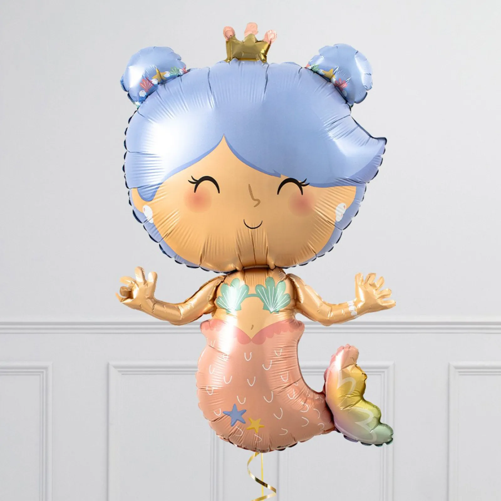 Kids Card Factory Mermaid Birthday Supershape & Foil Balloon Package - Delivered Inflated!