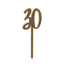 Discount Metallic 30 Glitter Acrylic Cake Topper (3 Colour Options) 30Th Birthday|Cake Candles