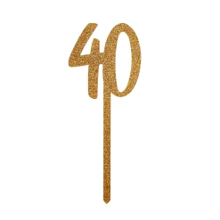 Card Factory Metallic 40 Glitter Acrylic Cake Topper (3 Colour Options)