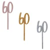 Discount Metallic 60 Glitter Acrylic Cake Topper (3 Colour Options) 60Th Birthday|Cake Candles