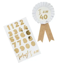 Metallic Customisable Birthday Badge (3 Colour Options) Badges|Birthday Party