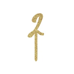 Card Factory Metallic Gold Number Glitter Acrylic Cake Topper (Numbers 0-9)