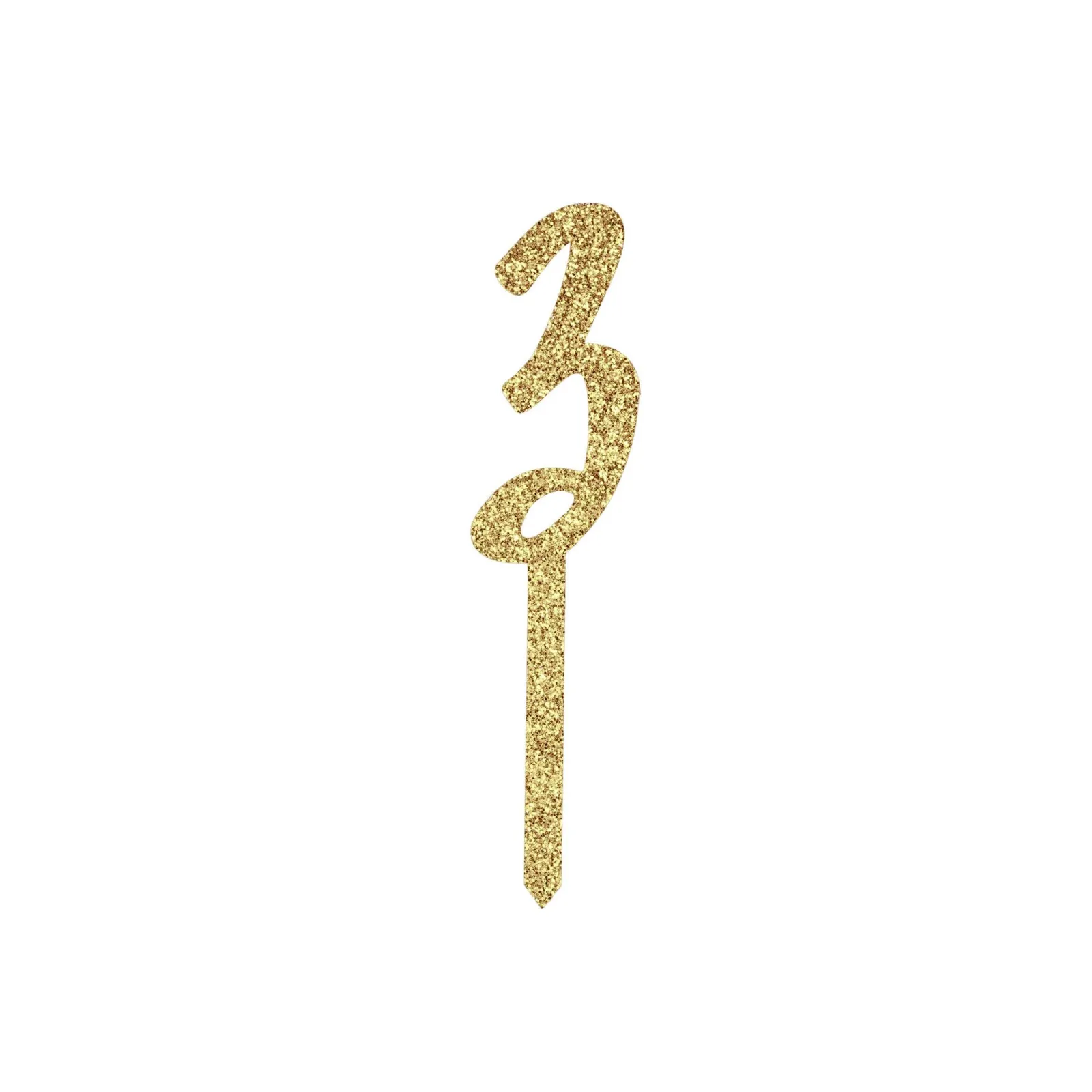 Card Factory Metallic Gold Number Glitter Acrylic Cake Topper (Numbers 0-9)