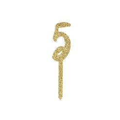 Card Factory Metallic Gold Number Glitter Acrylic Cake Topper (Numbers 0-9)