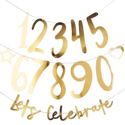 New Metallic Let's Celebrate Customisable Card Banner (3 Colour Options) Banners & Bunting|Birthday Party