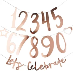 New Metallic Let's Celebrate Customisable Card Banner (3 Colour Options) Banners & Bunting|Birthday Party