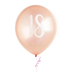 Card Factory Metallic Rose Gold Number Latex Balloons - Pack of 5 (Milestone Ages)