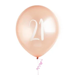 Card Factory Metallic Rose Gold Number Latex Balloons - Pack of 5 (Milestone Ages)