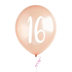 Card Factory Metallic Rose Gold Number Latex Balloons - Pack of 5 (Milestone Ages)