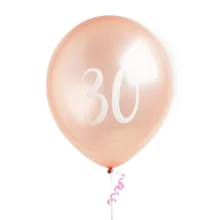 Card Factory Metallic Rose Gold Number Latex Balloons - Pack of 5 (Milestone Ages)