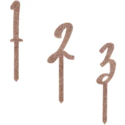 Card Factory Metallic Rose Gold Number Glitter Acrylic Cake Topper (Numbers 0-9)