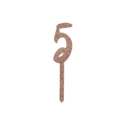 Card Factory Metallic Rose Gold Number Glitter Acrylic Cake Topper (Numbers 0-9)