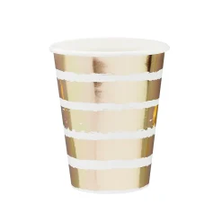 Card Factory Metallic Striped Paper Cups - Pack of 8 (3 Colour Options)
