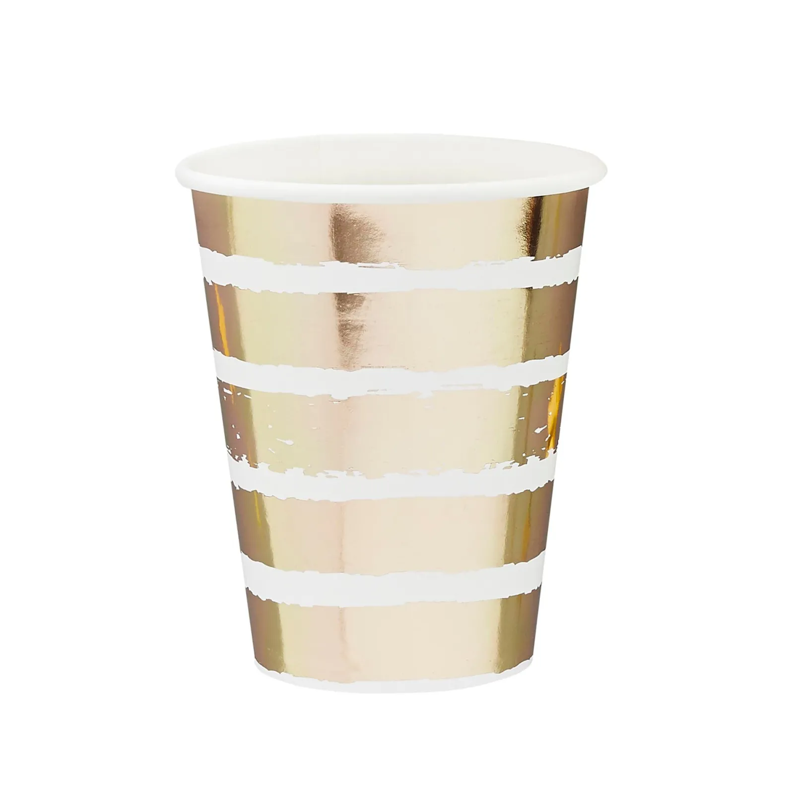 Card Factory Metallic Striped Paper Cups - Pack of 8 (3 Colour Options)