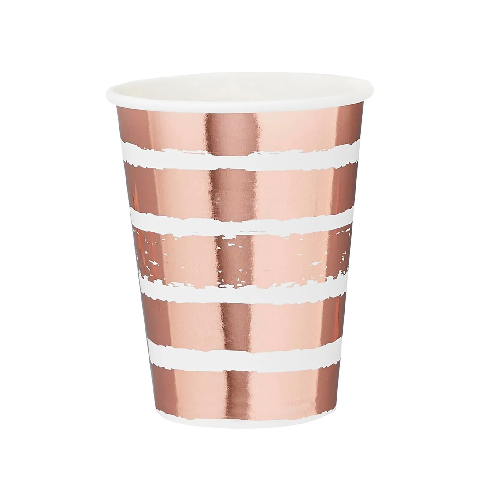 Card Factory Metallic Striped Paper Cups - Pack of 8 (3 Colour Options)