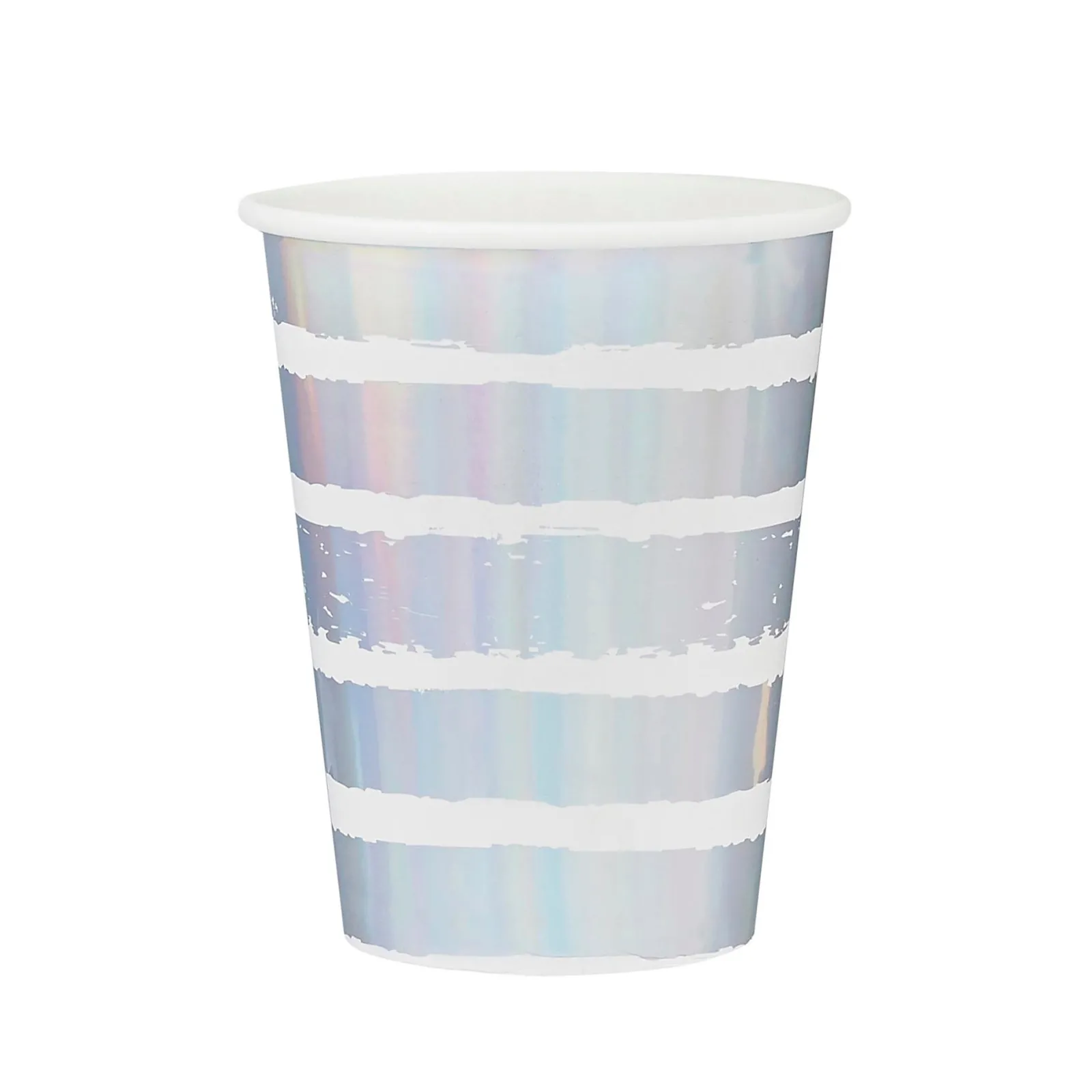 Card Factory Metallic Striped Paper Cups - Pack of 8 (3 Colour Options)