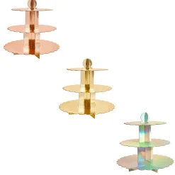 New Metallic 3-Tier Scallop Cake Stand (3 Colour Options) Tableware|Birthday Party