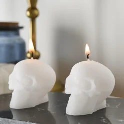 Clearance Mini Skull Candles - Pack of 2 Halloween Party