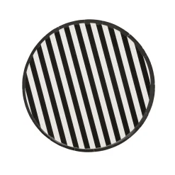 Card Factory Monochrome Striped Paper Plates - Pack of 8