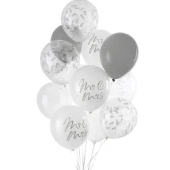 Card Factory Mr & Mrs 12-Inch Latex Balloons - Pack of 12