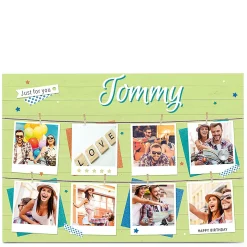 New Multi Photo Birthday Card - Green Just For You Any Occasion|Retirement