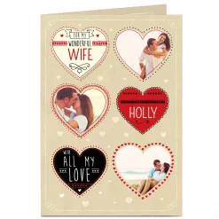 Card Factory Multi Photo Card - Wife All My Love