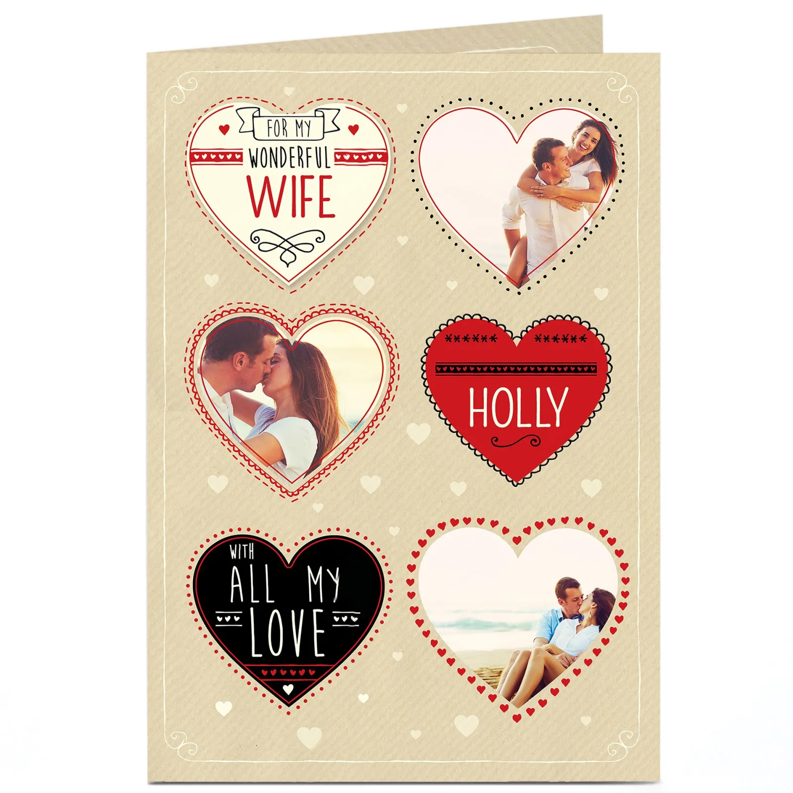 Card Factory Multi Photo Card - Wife All My Love