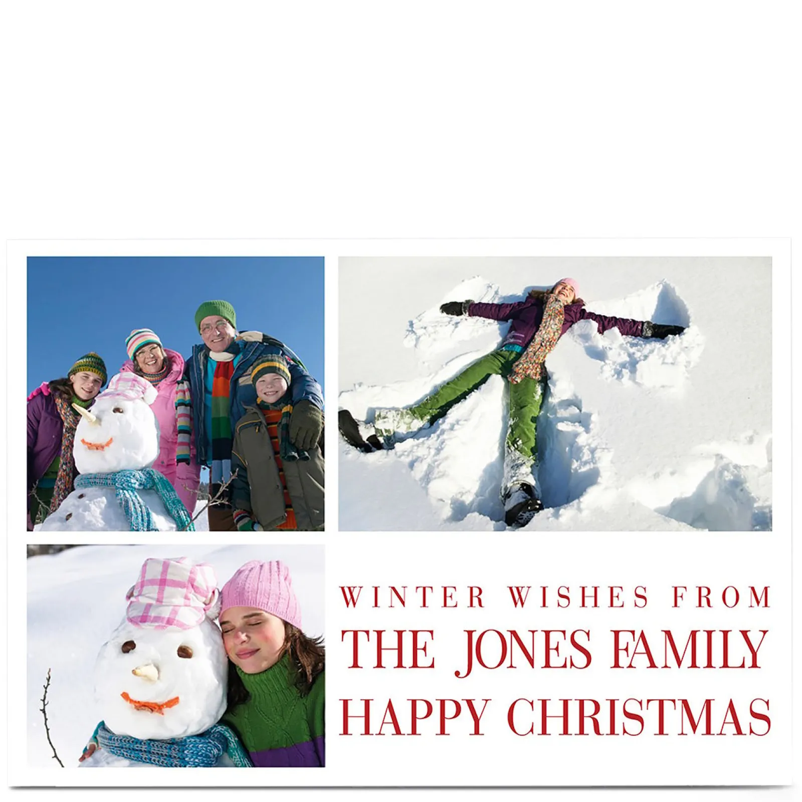 Card Factory Multi Photo Christmas Card - Winter Wishes From