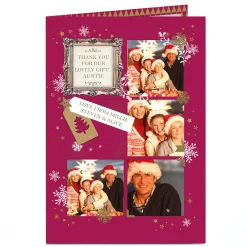 Card Factory Multi Photo Christmas Card - Any Message In A Frame