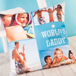 Card Factory Multi Photo Cushion - World's Greatest Daddy