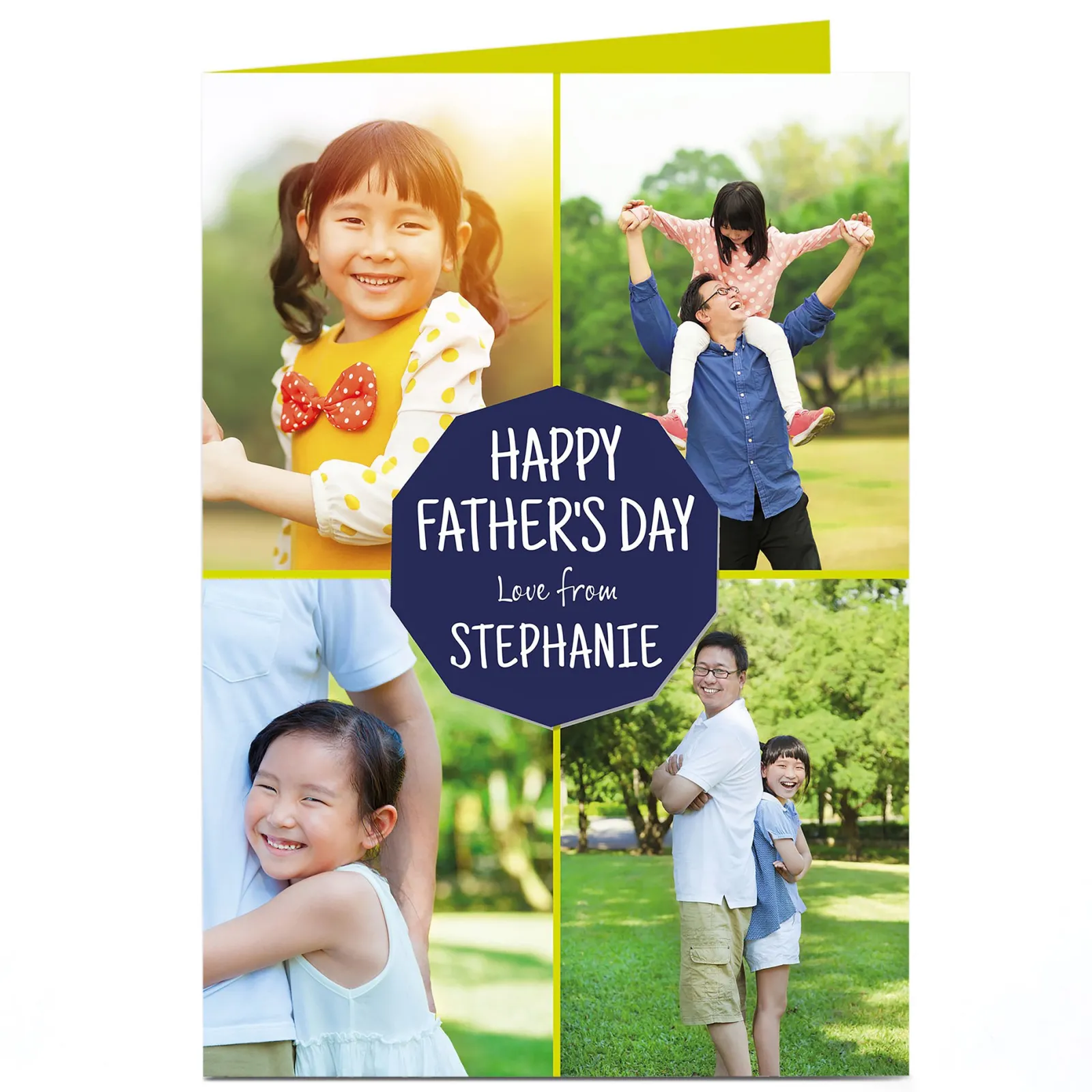New Multi Photo Father's Day Card - Four Corners Father's Day|Photo