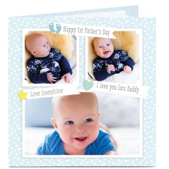 Card Factory Multi Photo Upload Father's Day Card - 1st Father's Day Daddy
