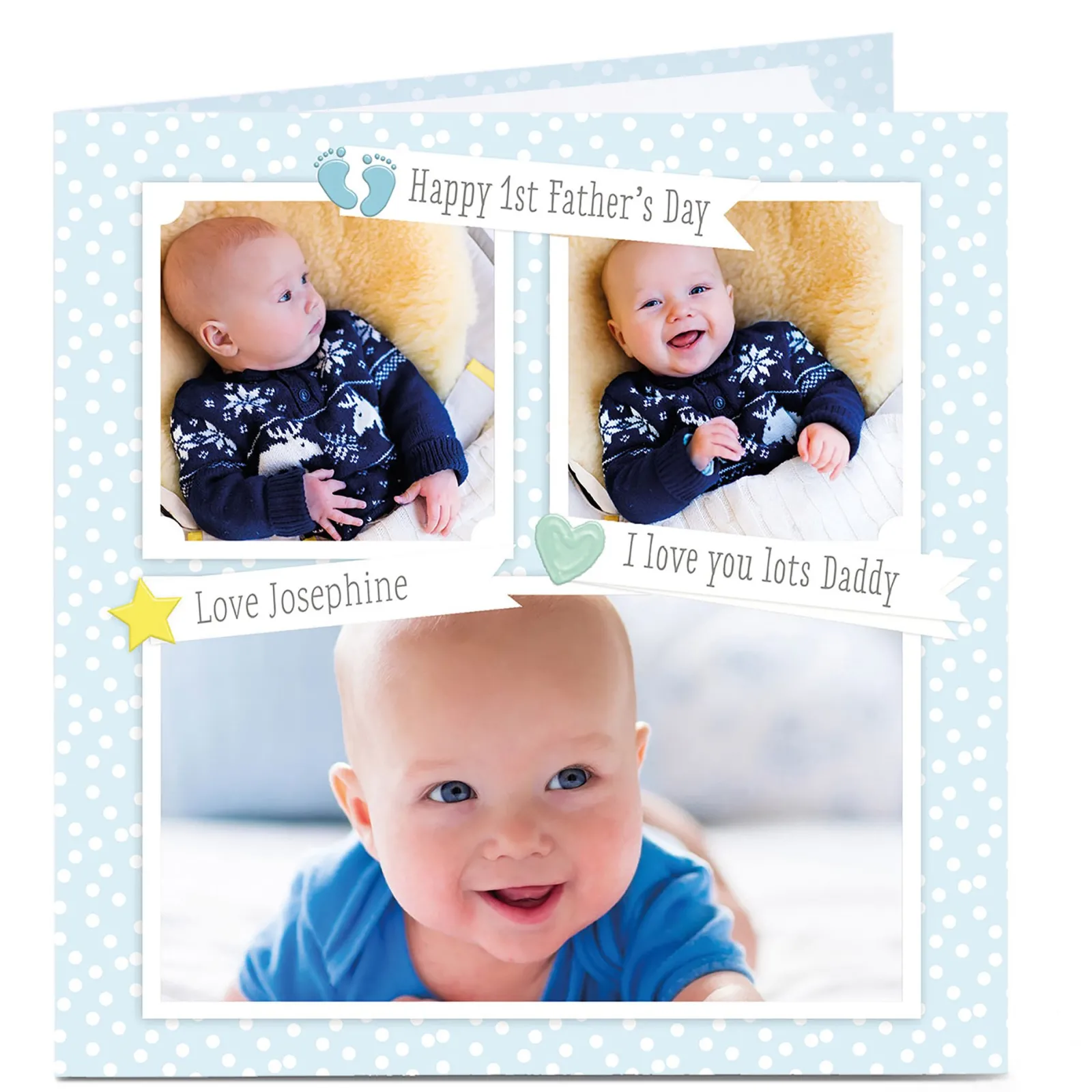 Card Factory Multi Photo Upload Father's Day Card - 1st Father's Day Daddy