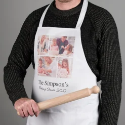 Card Factory Multi Photo Upload White Apron - Family Baking Since